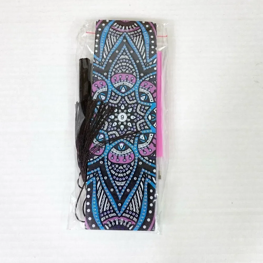 NEW 3D Diamond Painting Blue & Purple Sparkly DIY Tasseled Bookmark Kit